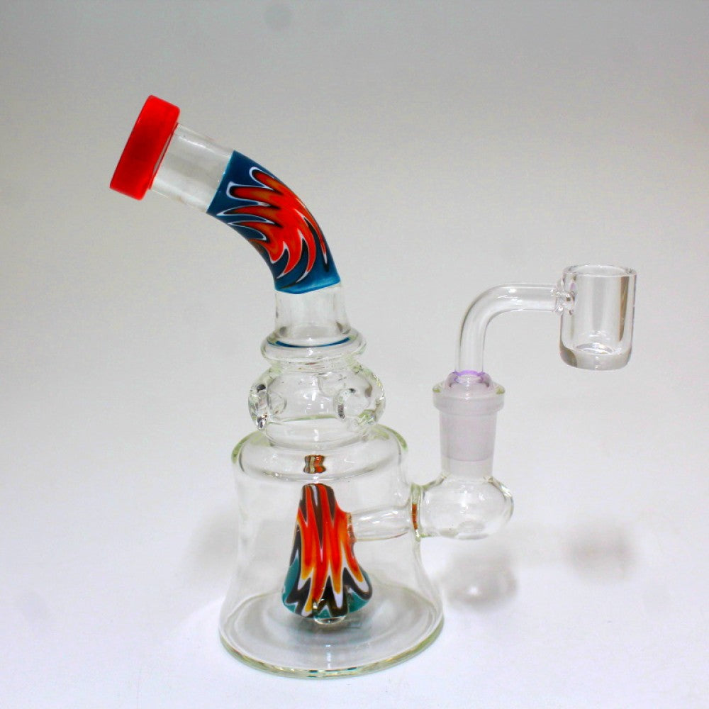 6" Inner Cone Zig Zag Color Dab Rig Water Pipe G-G