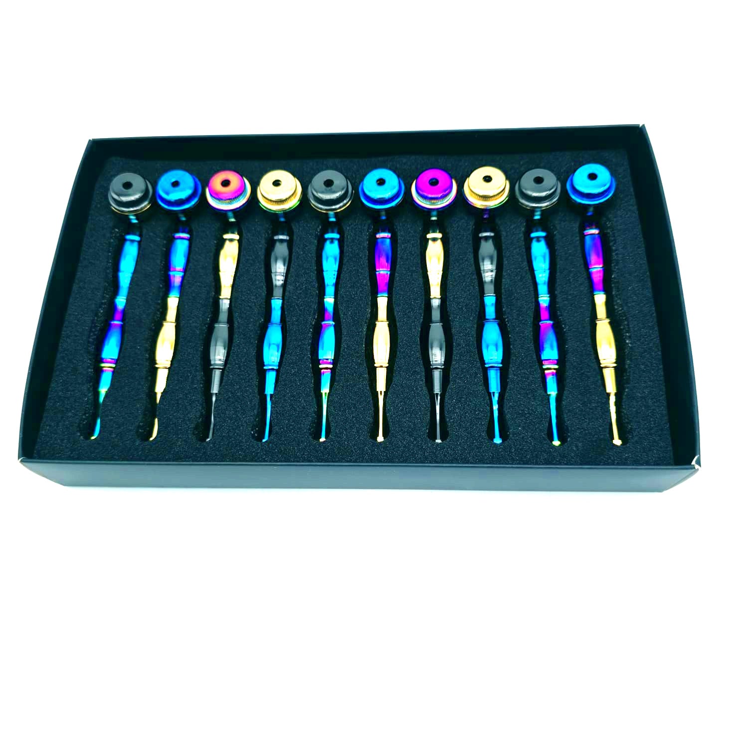 4" Mixed Fancy Color With Screen Metal Pipe 10Pcs Box