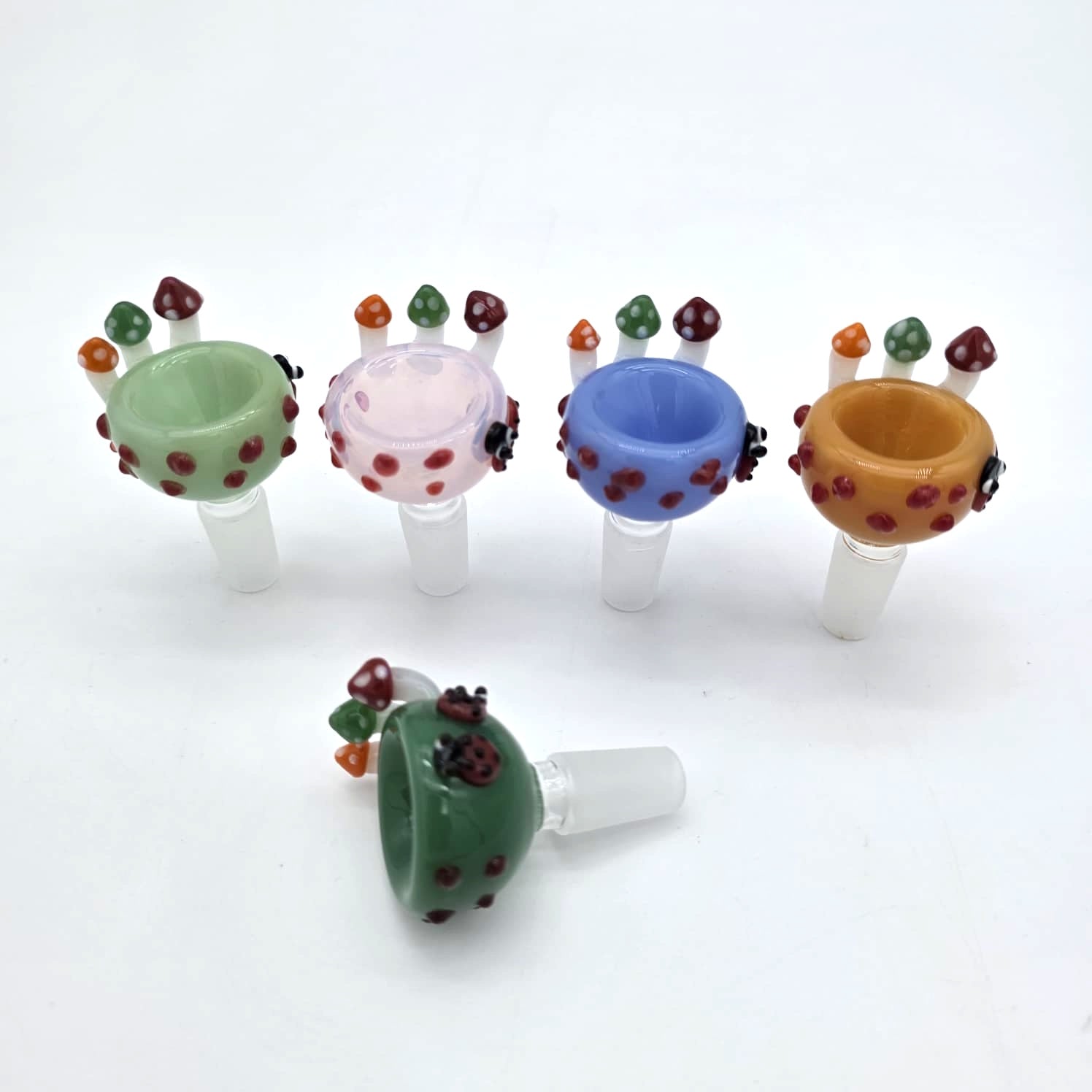 WPH-862 ZOMBIE MUSHROOM DESIGN GLASS BOWL 14 MM MALE G-G 6 PER PACK