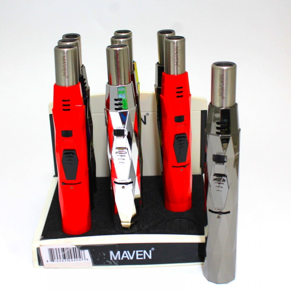 ITEM # 99- D138 Maven Diamond Design Windproof Table Torch 9 Pcs Per Display