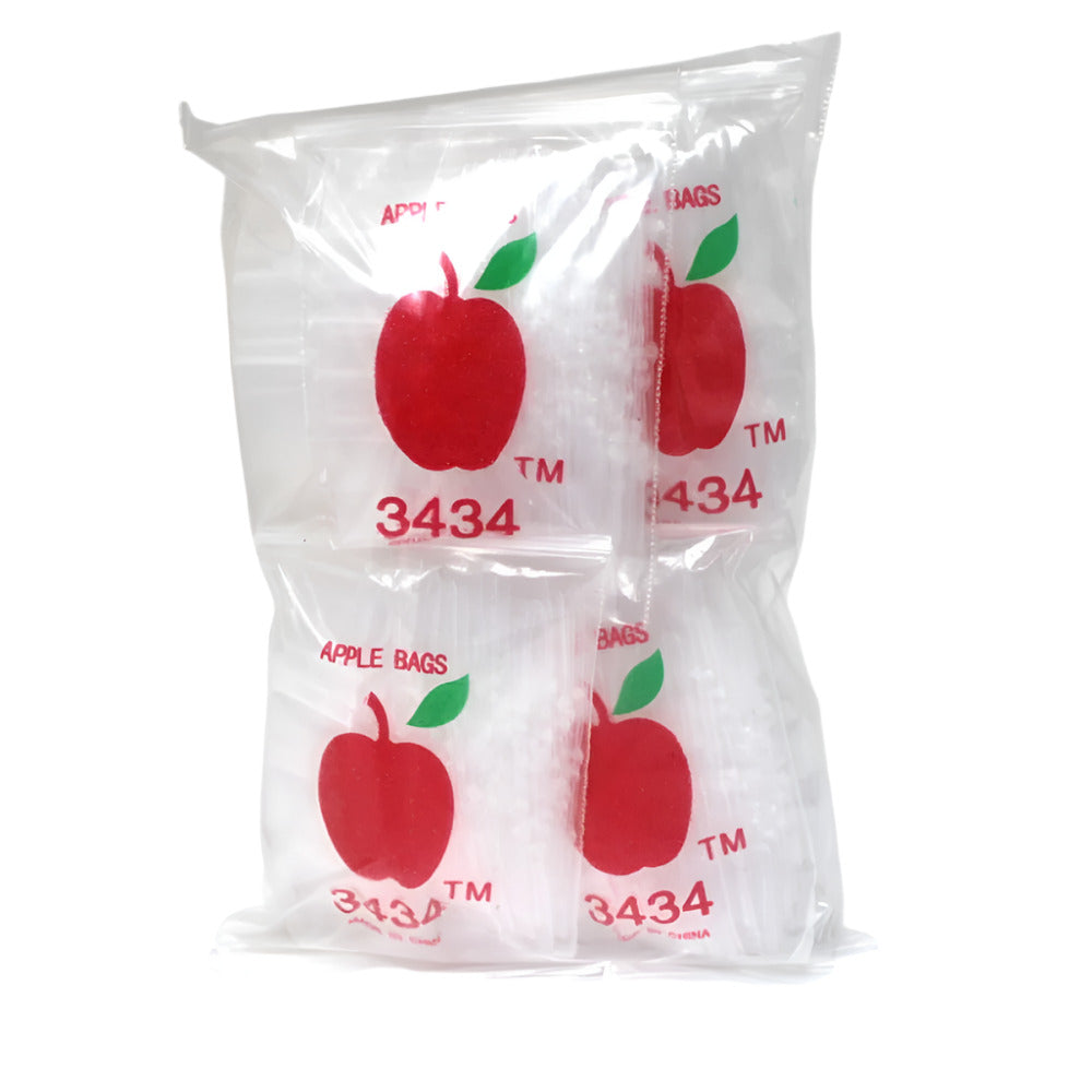 Mini ziplock baggies, pack of 10 with 100 pieces each, total 1000 pcs per pack