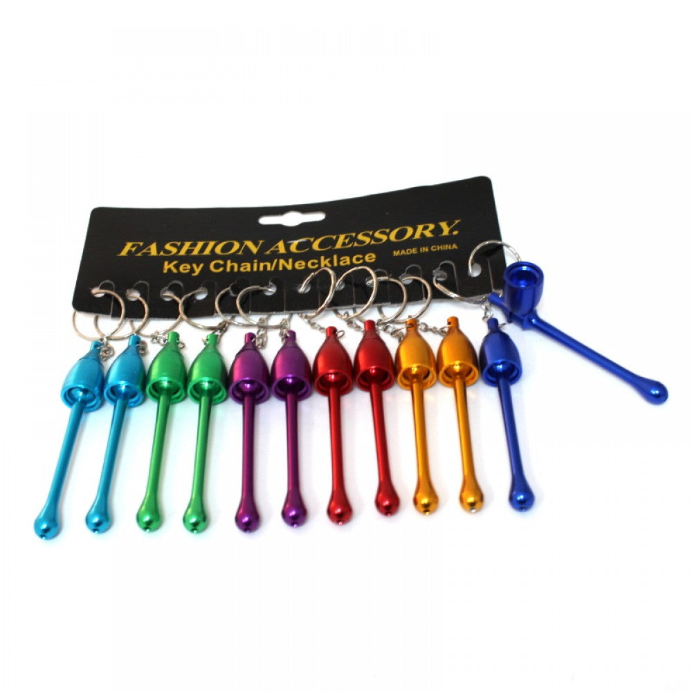Mushroom Keychain Metal Pipe 12 Per Pack