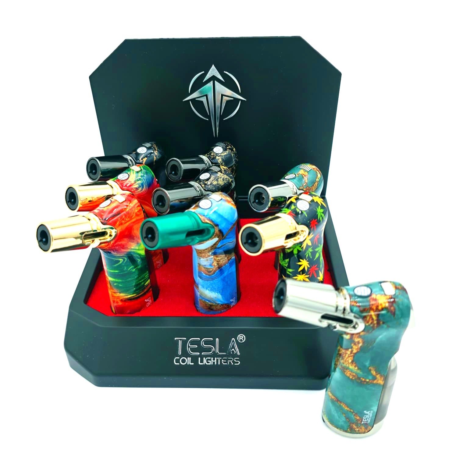 Tesla (61812-T) 4.25" Single Cigar Torch by Scorch Torch Single Flame 9Pcs