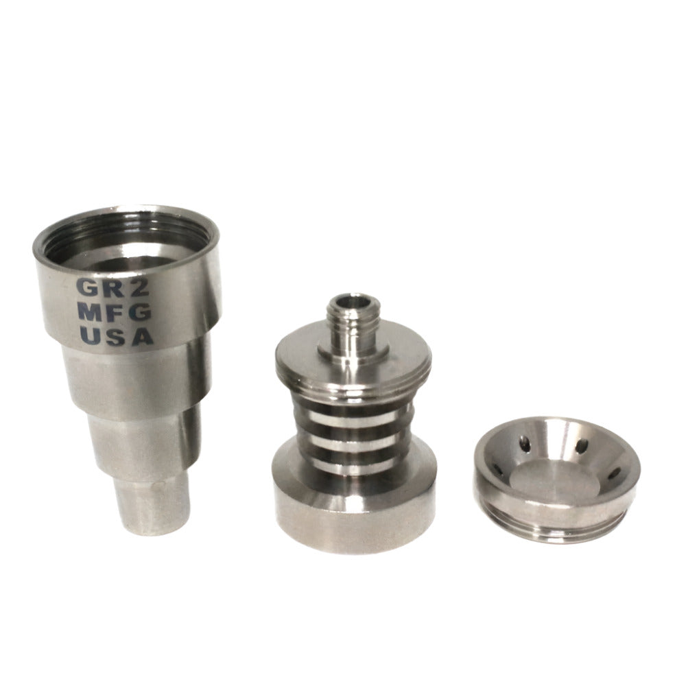 Multi-Size Domeless Titanium Nail with Lid – Compatible with Male & Female Rigs