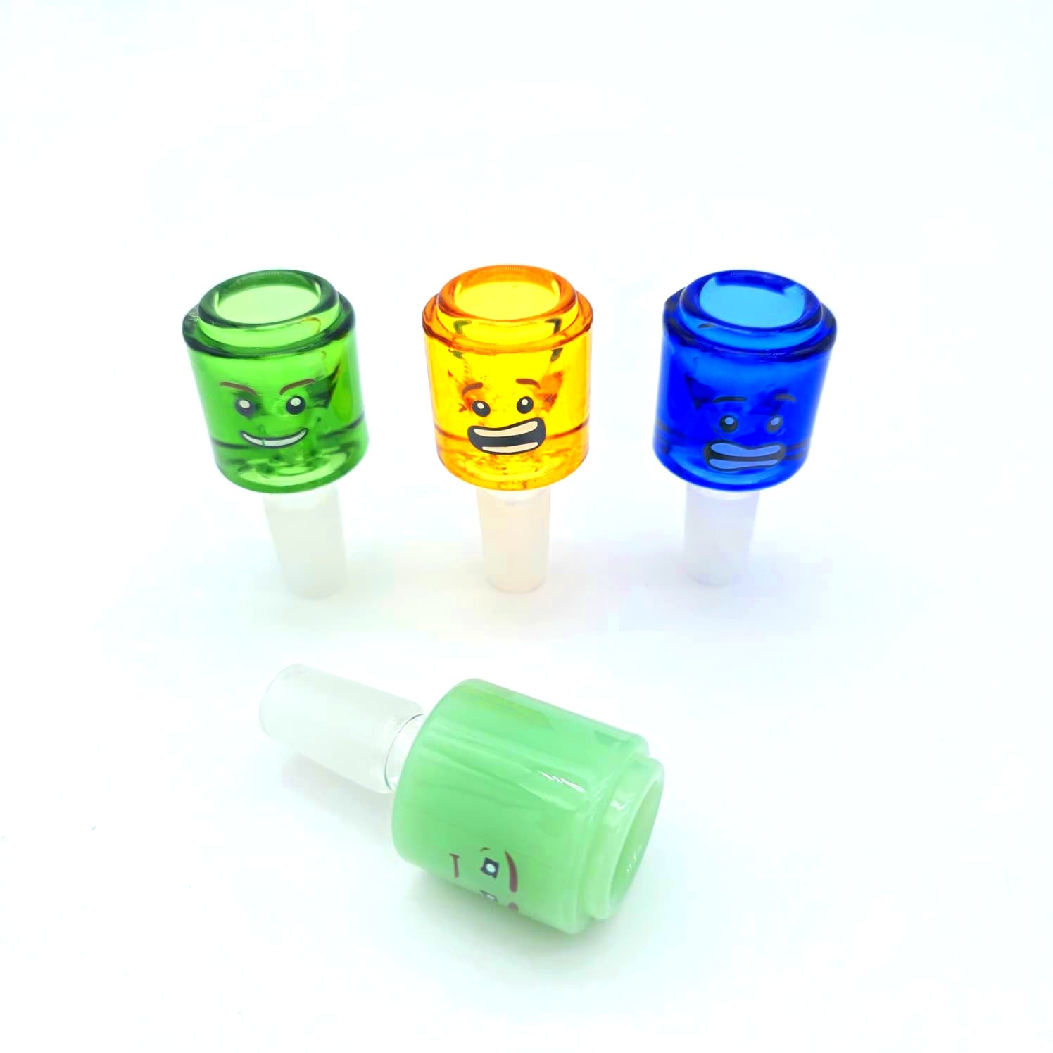 Funny Face Design Glass Bowl 14MM Male 12Pcs