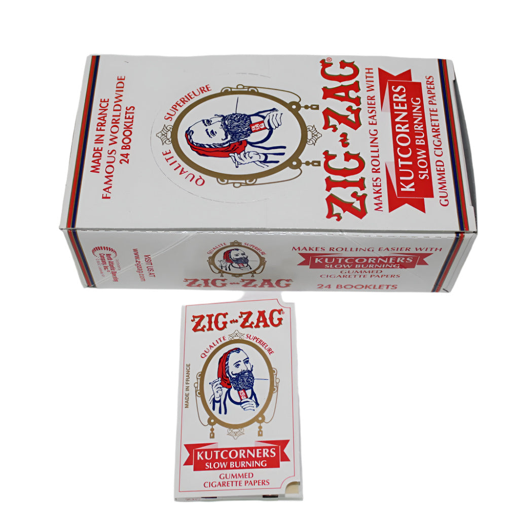 Zig Zag Kutcorners cigarette papers with gummed edge, 24 per pack