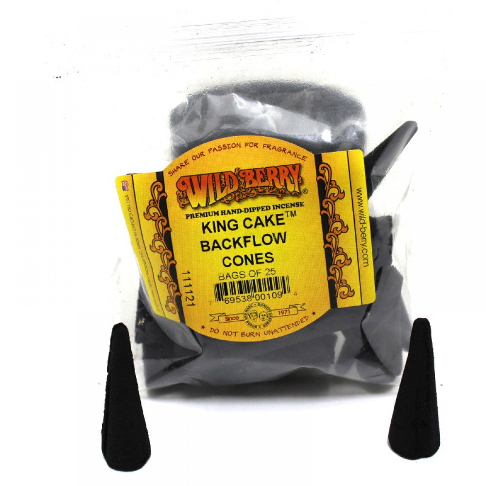 Aromatic Wild Berry Backflow Cones 25 pack incense with long lasting fragrance and smoke waterfall effect ideal for relaxation and spiritual use.