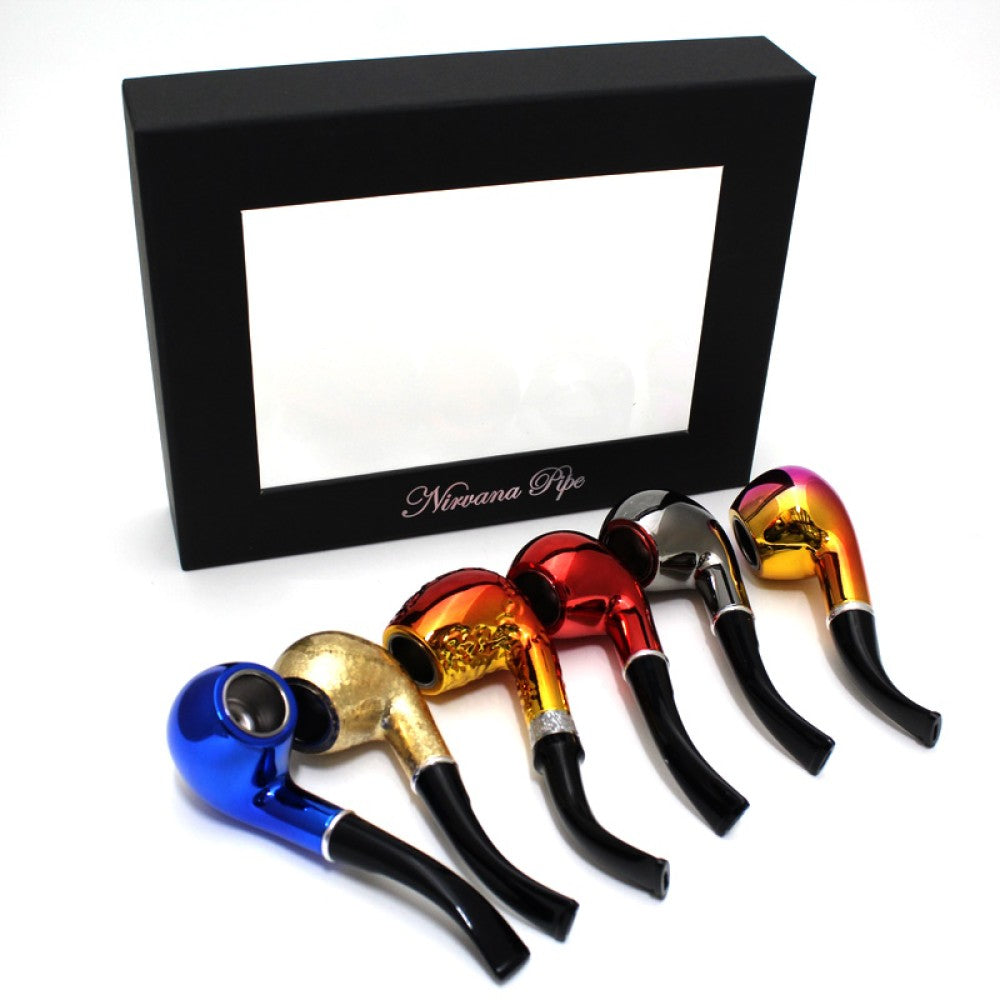 Assorted Colors Nirvana Tobacco Pipe 6 Count Per Box Durable Tobacco Pipes in Multiple Color Options and Classic Design