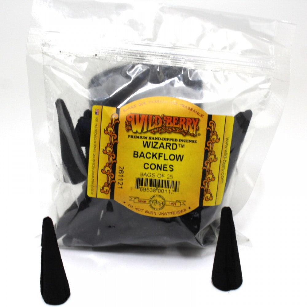 Backflow Smoke Cones Wild Berry 25pcs incense cones with aromatic fragrance designed for smooth smoke flow effect and relaxation use.