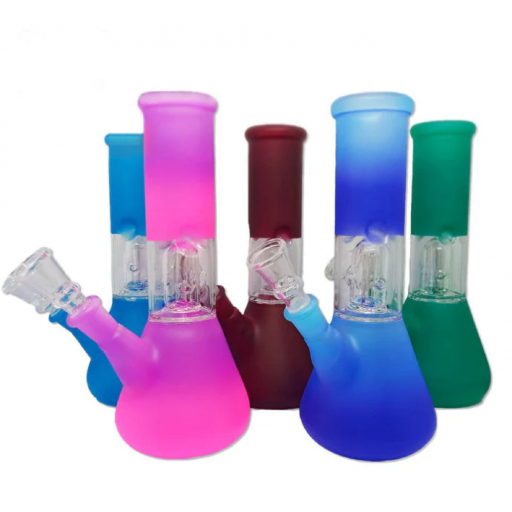 Beaker Base Colorful Single Side Bowl Water Pipe with vibrant glass colors, durable construction, stable beaker base, and side-mounted bowl.