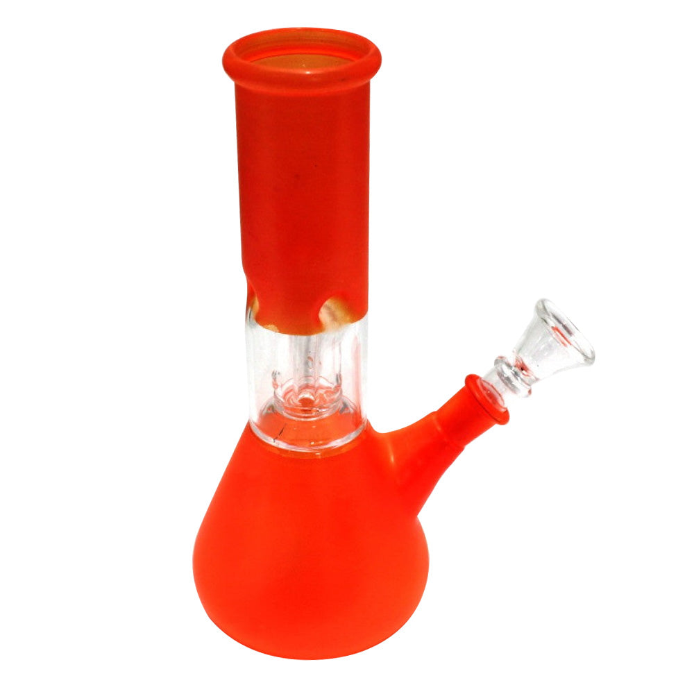 Beaker-style colorful water pipe with a single side bowl, featuring a sturdy base and efficient water filtration for a smoother experience.