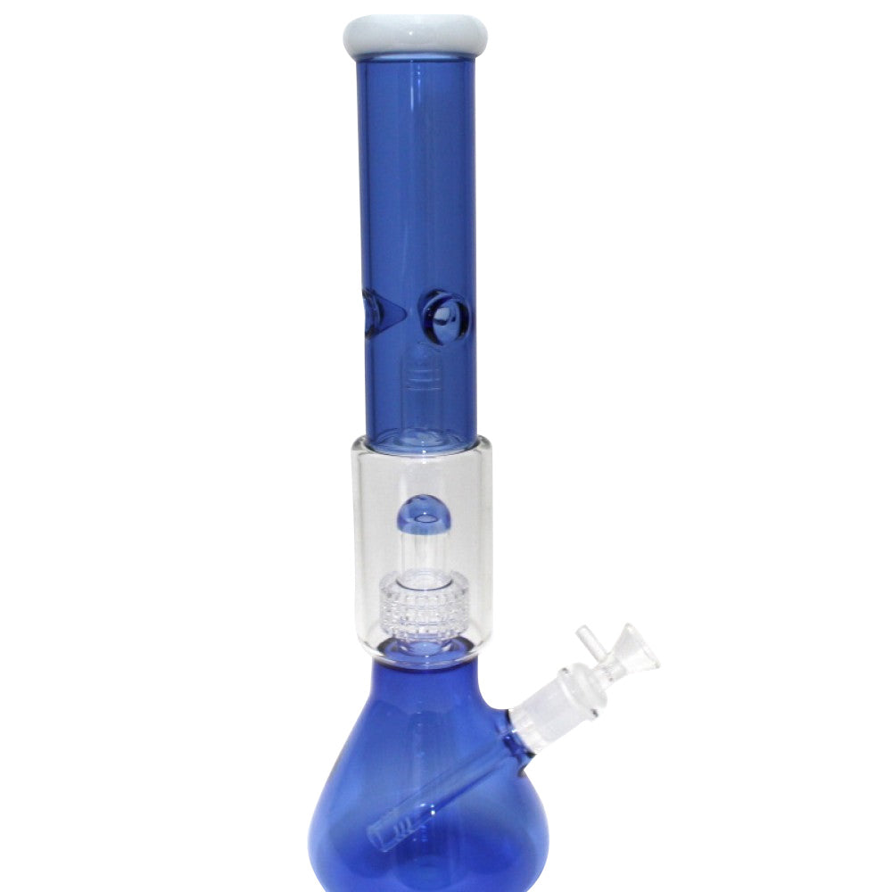 Beaker Water Pipe with Double Dome and Diamond Cut Perc featuring high-quality glass construction and superior filtration for cleaner, smoother hits.