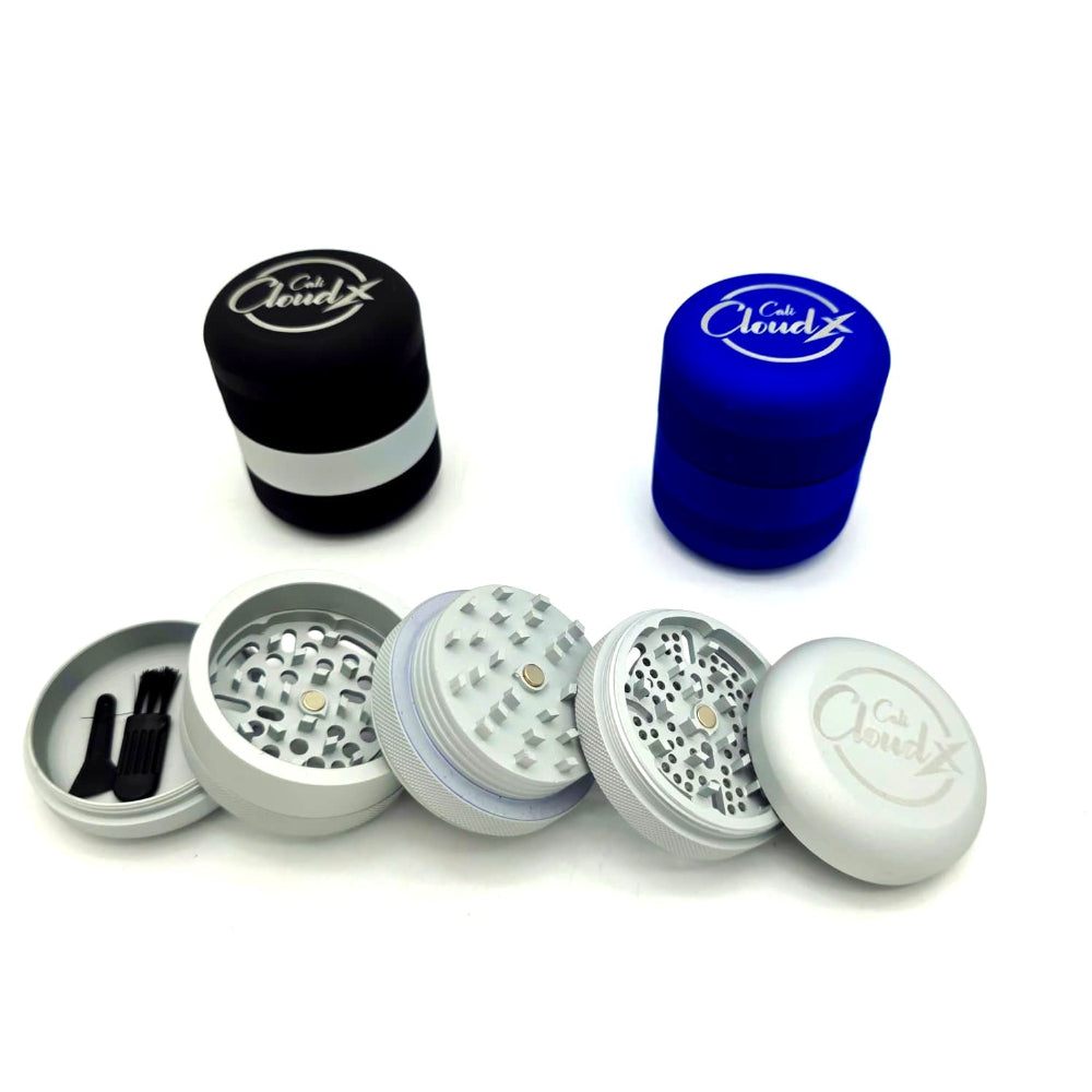 Cali Cloudx Double Shadder 56mm 4 Part Aluminum Herb Grinder Compact Durable Grinding Tool for Dry Herbs Portable Use.