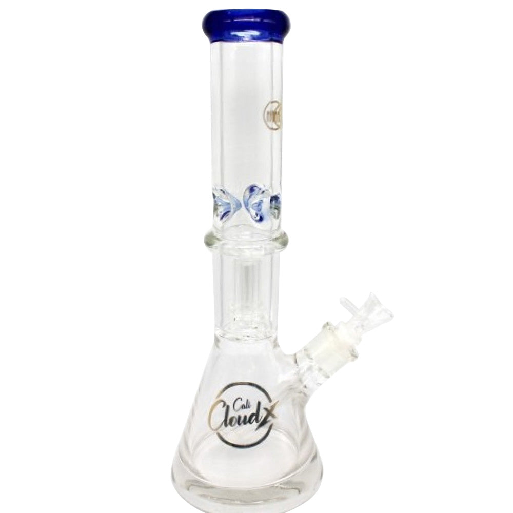 Cali Cloudx Water Pipe with Double Ring Percolator and Durable Glass Construction for Enhanced Filtration**
