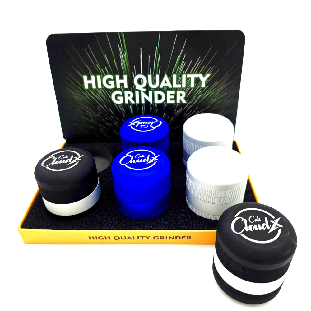Cali Cloudx Double Shadder 56mm Herb Grinder Durable 4 Part Aluminum Grinder for Dry Herbs Portable Compact Design.