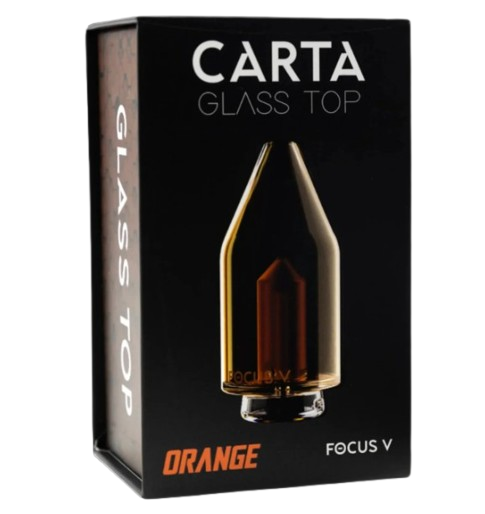 Cart Glass Top Focus V replacement glass top attachment with durable glass construction, designed for smooth airflow and efficient concentrate vapor use.