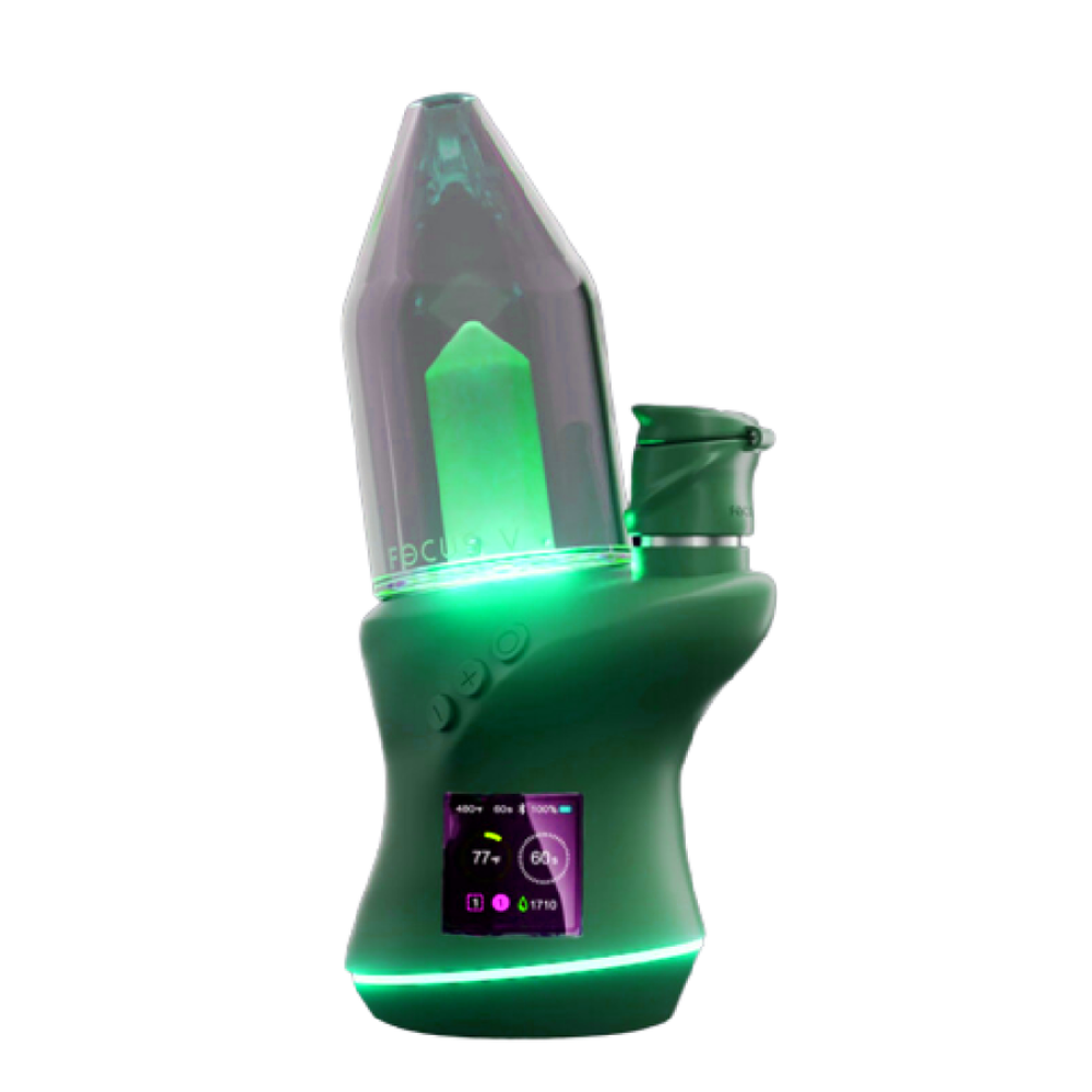 Carta 2 Forest smart rig portable vaporizer featuring Intelli-Core technology and premium forest green color finish.