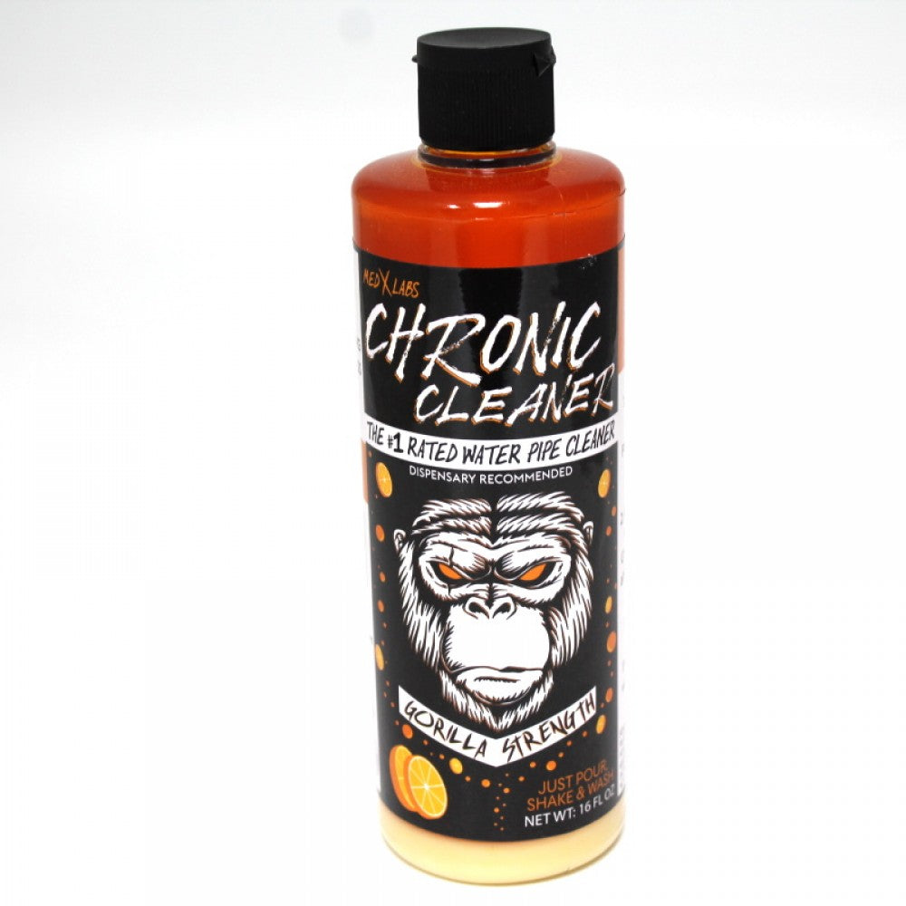 Chronic Cleaner THE #1 Rated Water Pipe Cleaner 16 oz powerful liquid cleaning solution for removing residue restoring clear glass pipes fast and easy use.