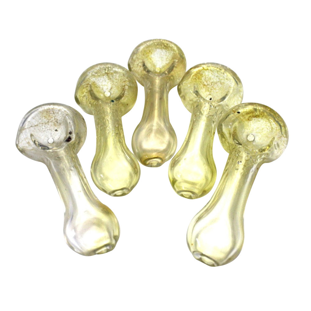 Clear With Bubble Head Glass Hand Pipe with handcrafted glass construction, distinctive bubble head design, and compact portable size.