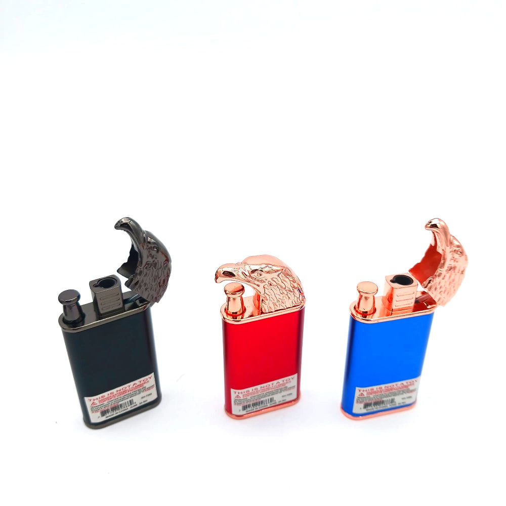 Clickit Eagle torch lighter mix color 20 pcs display box with powerful single jet flame, durable construction, and lightweight portable design for reliable use.
