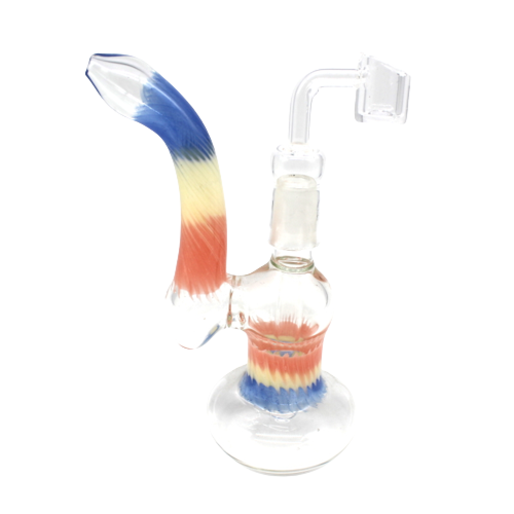 Color dab rig with 18mm female quartz banger, premium glass body with smooth water filtration system for clean, cool, and smooth hits.