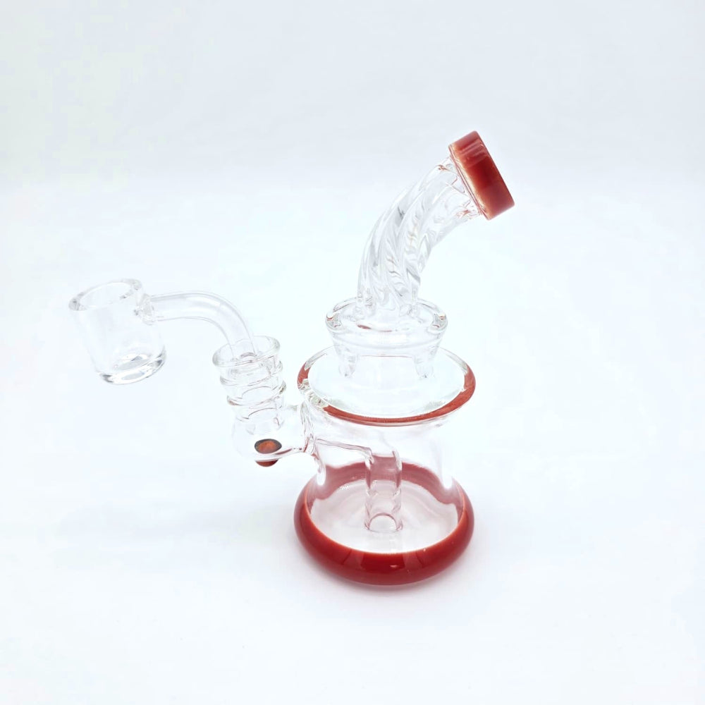 Twisted Tube Color Dab Rig Water Pipe with 14mm Glass Bowl for Smooth Smoking and Water Filtration