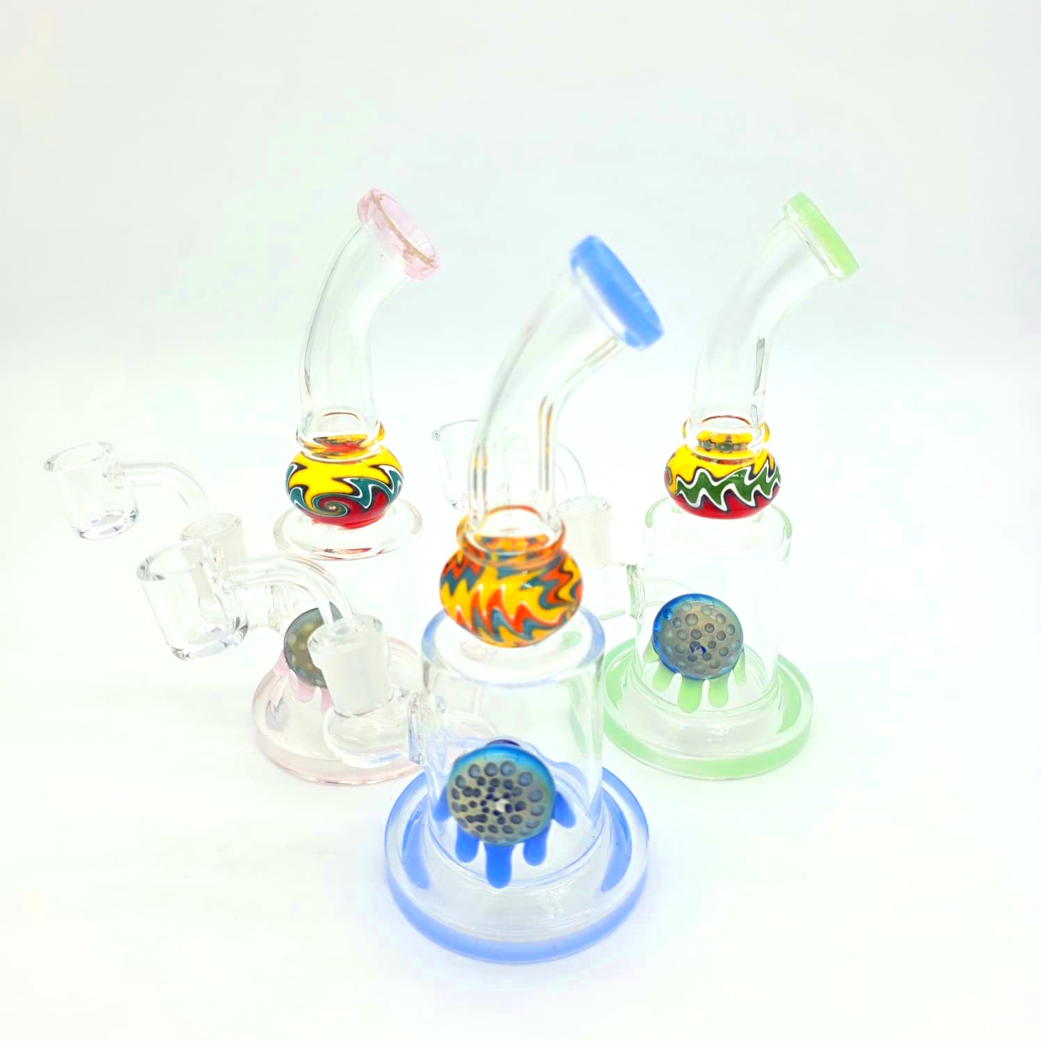Multi Color Dab Rig Water Pipe with 14mm Male Quartz Banger for Concentrate Use