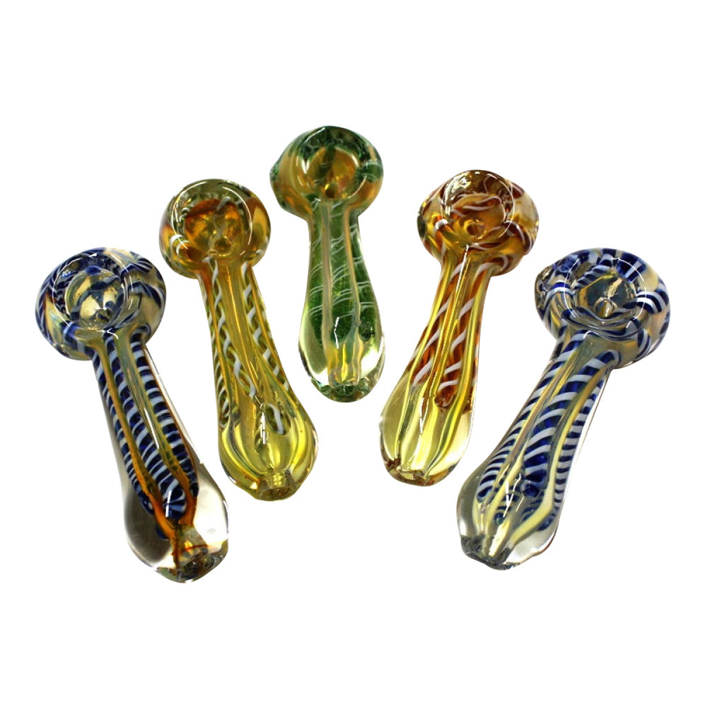 Swirl Color Glass Hand Pipe Handmade Artistic Glass Pipe with Vibrant Multicolor Design