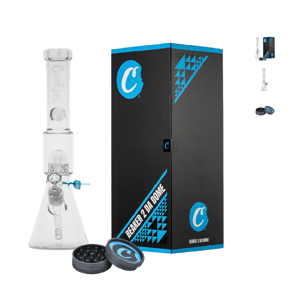 Cookies Beaker 2 Da Dome Water Pipe with durable glass construction, stable beaker base, large chamber, and smooth water filtration performance.
