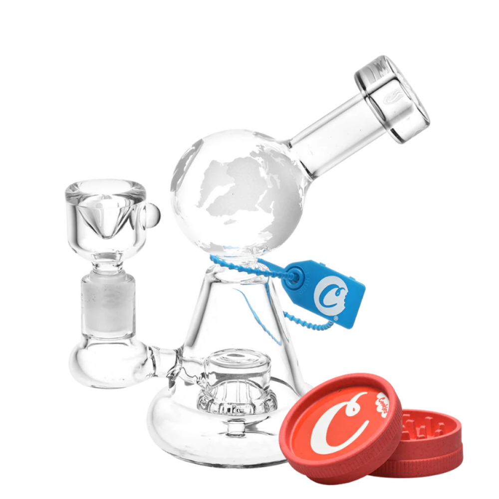Cookies Globe Rig featuring a unique globe-shaped design, durable glass construction, and smooth filtration for an enhanced concentrate experience.