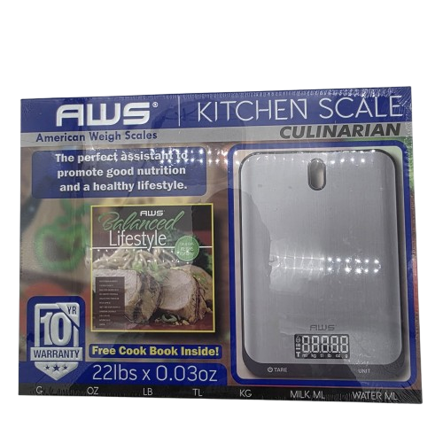 Culinarian AWS Kitchen Scale 22LBS X 0.03 OZ featuring high-precision digital weighing, large capacity, and accurate measurements for kitchen use.