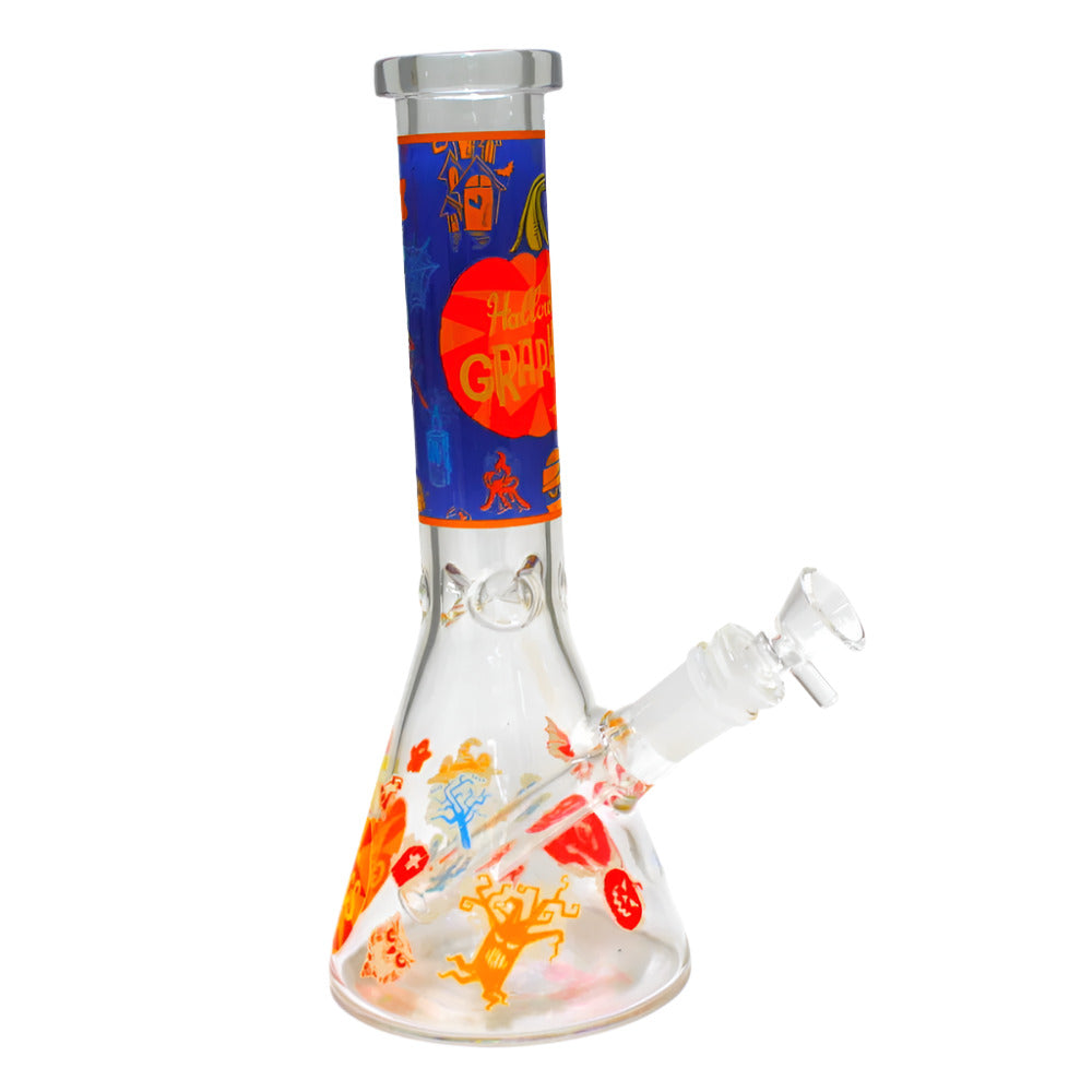 Decorative decal design water pipe featuring colorful artwork, durable construction, and a smooth smoking experience.