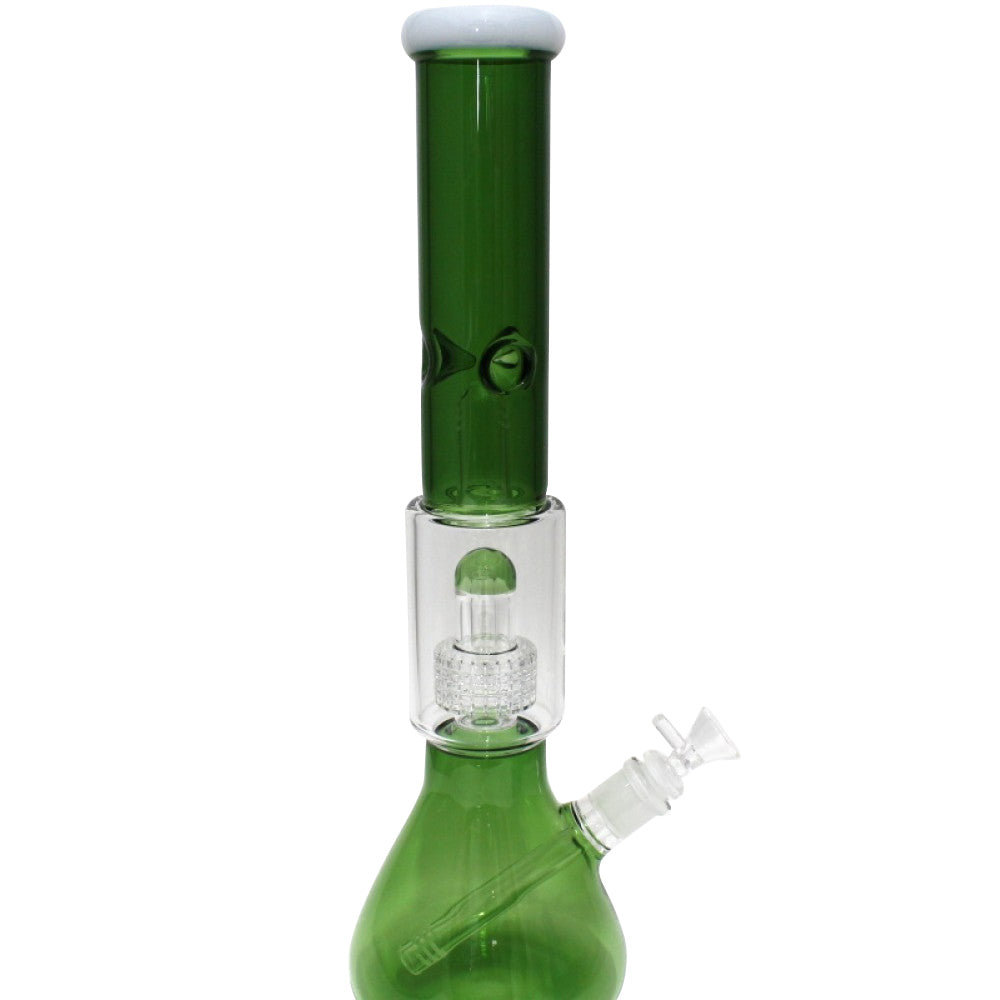 Diamond Cut Percolator Beaker Water Pipe with double dome design, premium glass construction, and enhanced filtration for smooth and enjoyable sessions.