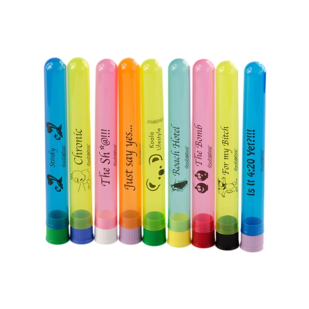 Large doob tube storage containers with airtight odor free waterproof design, durable plastic build, and 25 pieces per box packaging for bulk use.