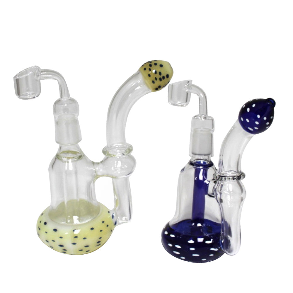 Dot Color Recycle Dab Rig Water Pipe with 18mm Female Banger Durable Glass Rig with Recycler Function for Smooth Cooling and Clean Hits