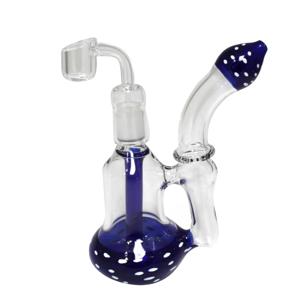 Dot Color Recycle Dab Rig Water Pipe with 18mm Female Banger Premium Glass Recycler Rig Designed for Smooth Vapor and Efficient Cooling