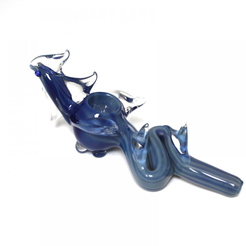 Dragon Shape Glass Hand Pipe with Artistic Dragon Design and Durable Borosilicate Glass Construction**
