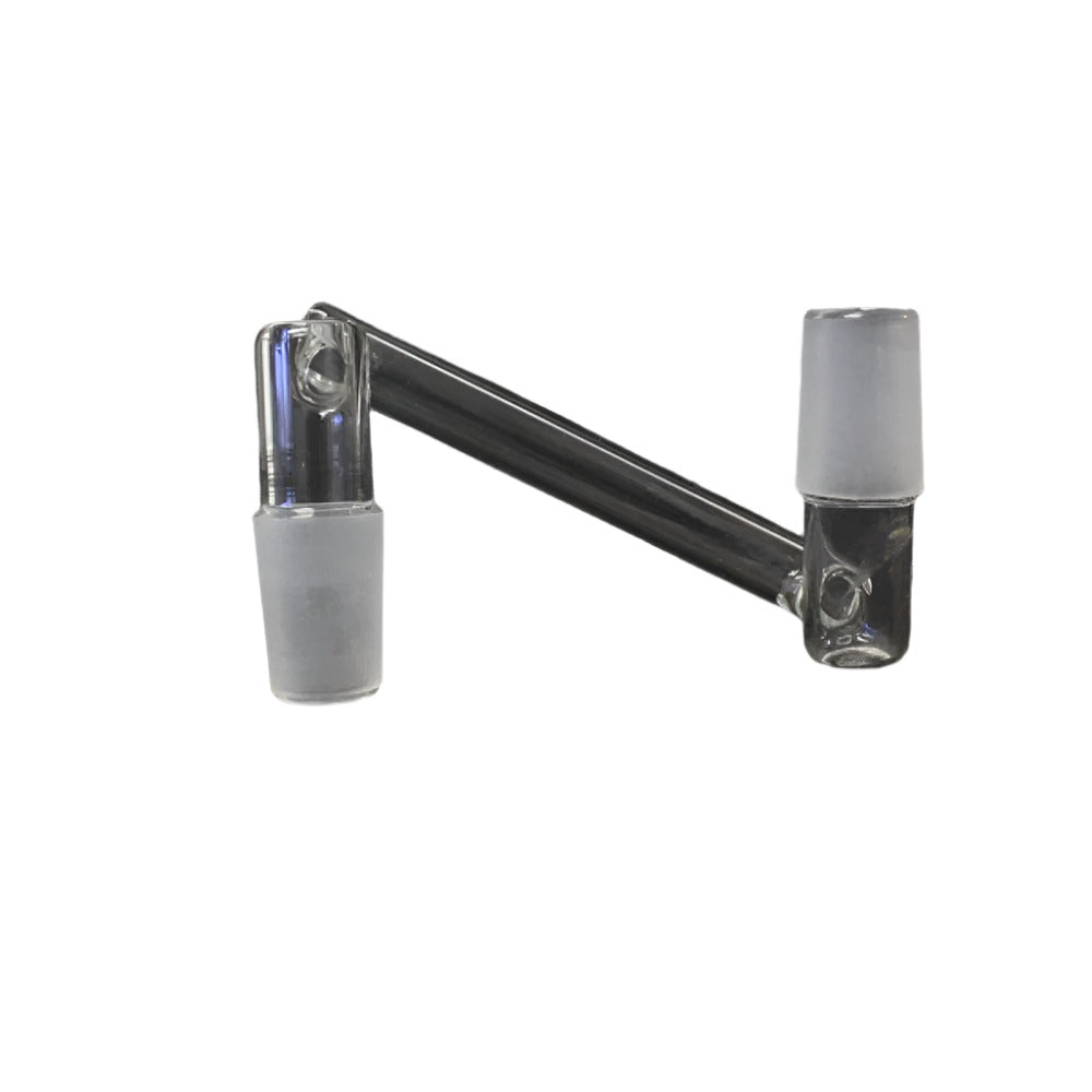DropDown 18MM male to 18MM male glass adapter made from heat resistant glass for secure connection and smooth airflow.