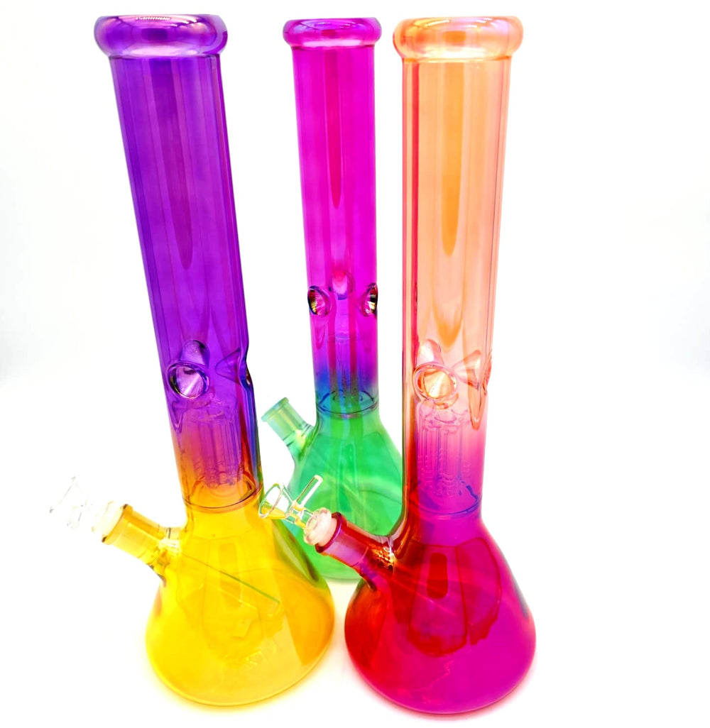 Beaker mouth tube color water pipe glass bong with durable glass body and smooth filtration.