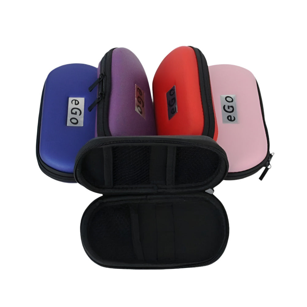 Ego vaporizer pen case with durable hard shell exterior, soft padded interior, and secure zipper closure for safe and portable storage.