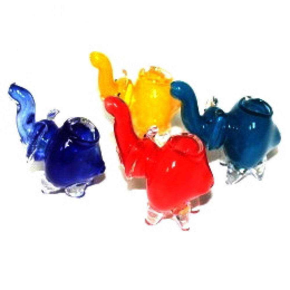 Elephant Glass Pipe Solid Color Small Size with Cute Elephant Shape and Durable Glass Construction**