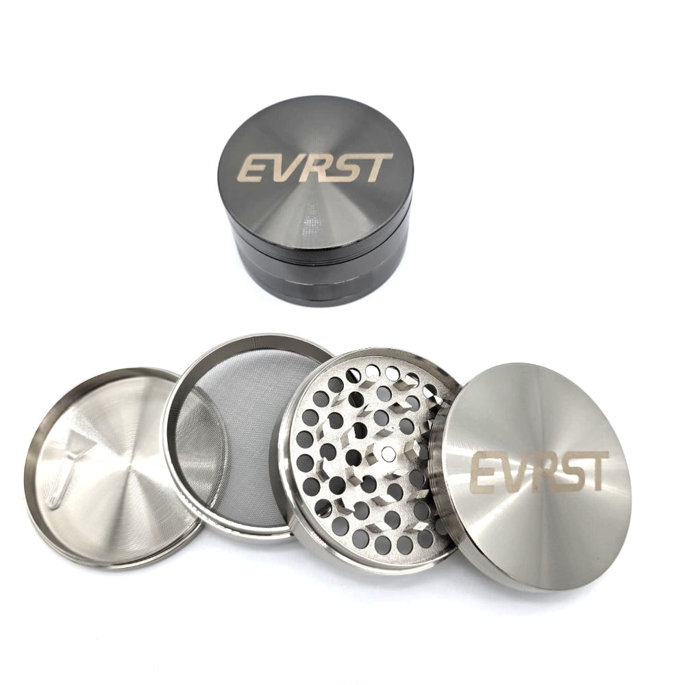 Evrst 4 Part Zinc Heavy Duty Grinder 75MM with sharp teeth and pollen catcher