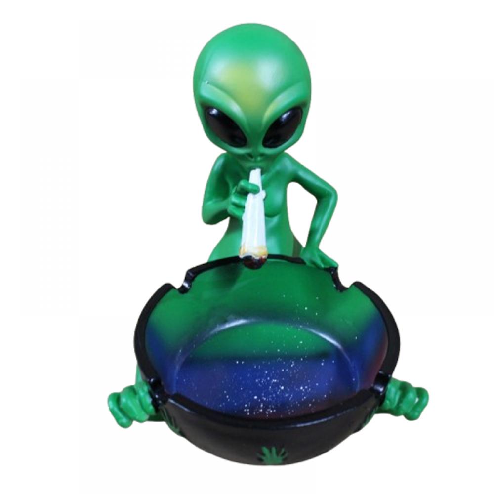 Fancy alien design smoking ashtray, durable decorative ashtray for home and office use, stylish and unique tabletop smoking accessory.