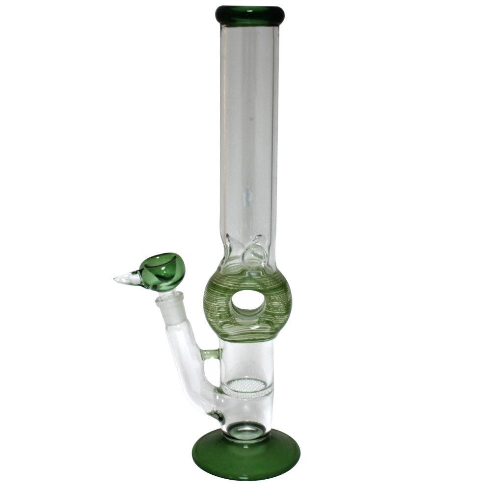 Flat Bottom 1 Dona Water Pipe with Honeycomb Percolator featuring durable glass construction and advanced filtration for smooth smoking sessions.