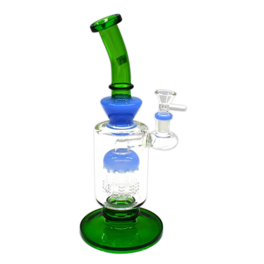 Flat bottom tree percolator water pipe featuring advanced multi-arm filtration, durable glass construction, and smooth airflow for a cleaner smoking experience.