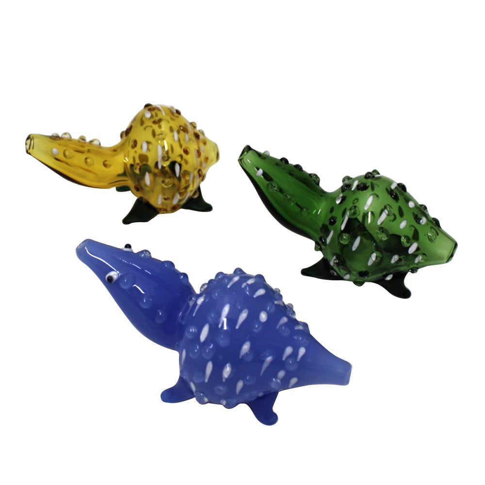 Frog Shape Assorted Color Glass Hand Pipe with Artistic Frog Design and Durable Borosilicate Glass Construction