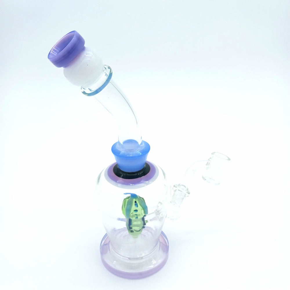 Fruit glass dab rig water pipe featuring durable borosilicate construction and 14mm male quartz banger for smooth, clean, and flavorful vapor hits.