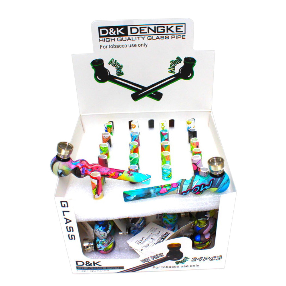Glass Pipe With Metal Bowl featuring durable glass construction, sturdy metal bowl, smooth finish, and portable design.
