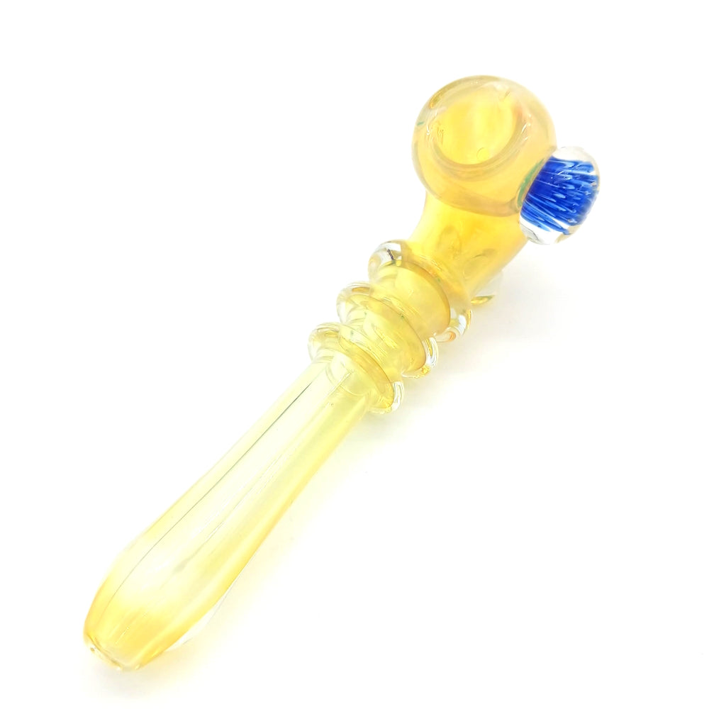 Gold fumed heavy duty glass sherlock pipe