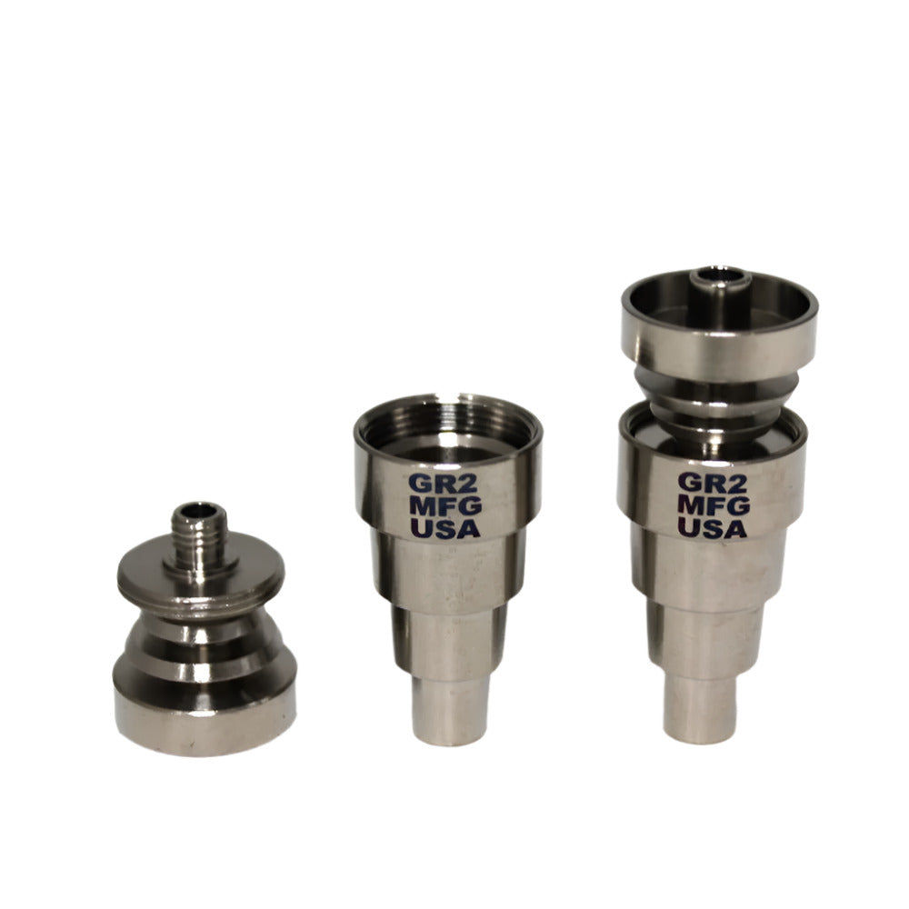 GR2 titanium domeless nail multi size with lid USA made premium quality concentrate accessory